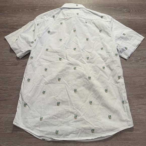 Banana Republic Shirt Mens‎ Medium Button Up Short Sleeve Drink All Over Print - Picture 5 of 8
